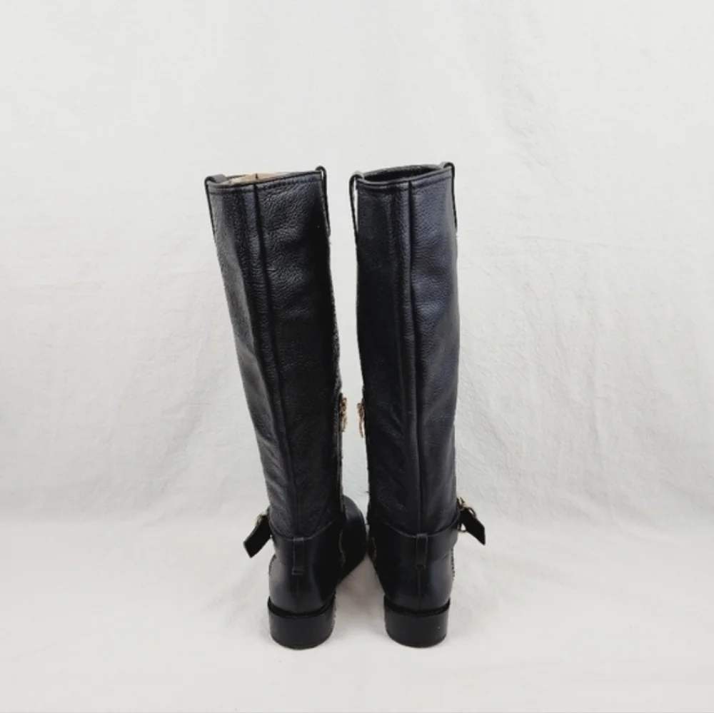 Vince Camuto leather black kabollans knee high boots